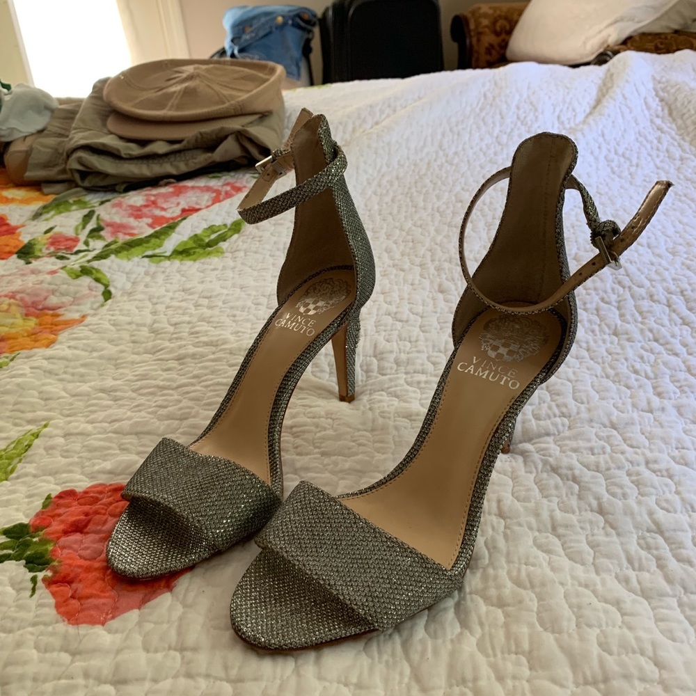 Vince Camuto Sparkly Silver Heels